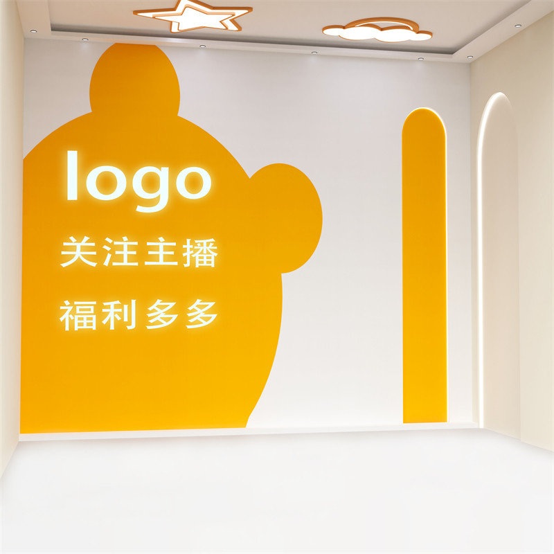 童装女装直播间背景墙服装国潮