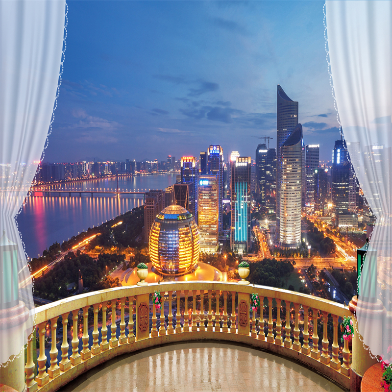 立体仿真高清主播直播背景墙布