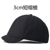 短帽檐3cm帽子男士 软顶马术帽复古短沿鸭舌帽潮牌雅痞寸头棒球帽