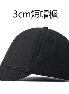 短帽檐3cm帽子男士软顶马术帽复古短沿鸭舌帽潮牌雅痞寸头棒球帽