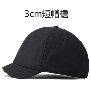 短帽檐3cm帽子男士软顶马术帽复古短沿鸭舌帽潮牌雅痞寸头棒球帽
