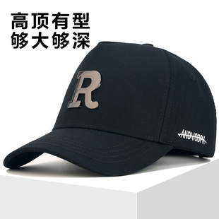 显脸小棒球帽男款大头围高顶帽子男潮牌时尚加大码深顶鸭舌帽秋季