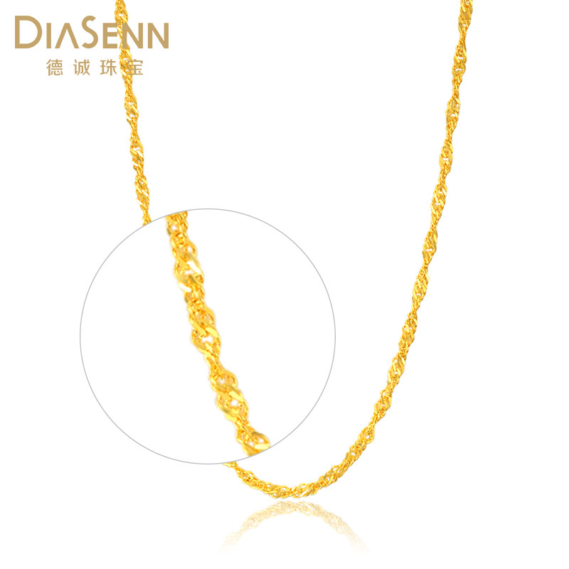 德诚珠宝 黄金项链女水波纹女士款999足金锁骨礼物正品结婚链子|ruв категории ювелирные изделия/алмаз/жадеит/золото, золотые украшения (новый), монисто - от Buy2taobao.com для оказания профессиональной услуги покупки агента Taobao