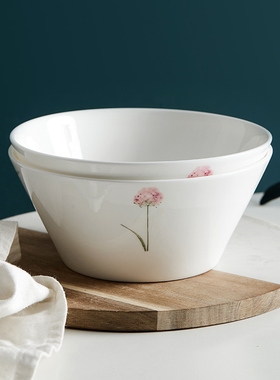 唯润骨瓷面碗组合装6只米饭碗中号家用饭碗大号斗笠拉面碗