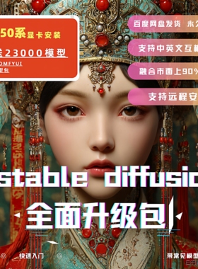 stable diffusion中文安装包支持50系显卡秋叶sd整合包赠2t模型包