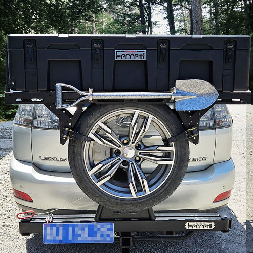 车尾备胎架置物架 备胎拓展平台 车尾箱 露营越野SUV拓展盒工兵铲