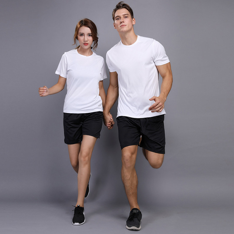 健身服男女套装夏季速干衣跑步衣服健身房训练服宽松运动t恤短袖