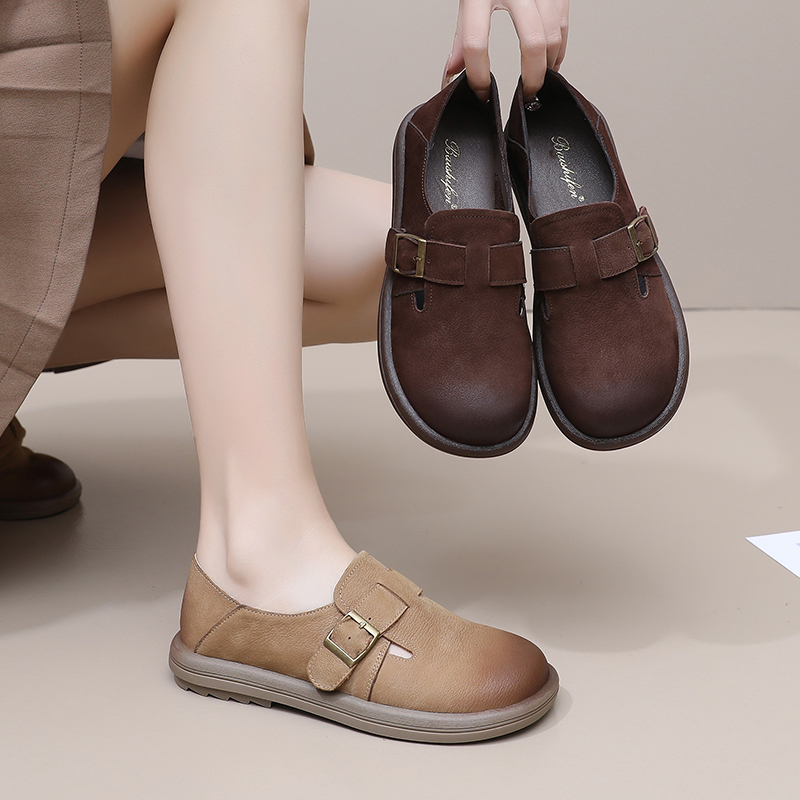 真皮软皮一脚蹬勃肯鞋懒人鞋