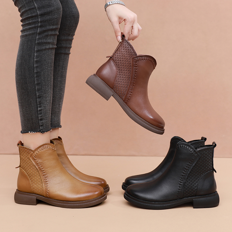 整靴头层牛皮丨防滑橡胶软底丨有大码41-43