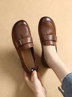 Leather women's leather shoes with soft leather and soft soles, mom style single shoes, and large-sized women's shoes for fat, wide and plump feet, 41-43 thumbnail 4