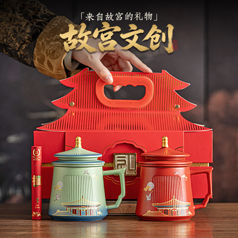 故宫文创宫檐水杯对杯礼盒套装图片