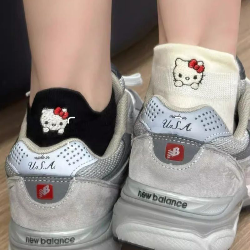 夏日甜美kitty猫~后跟防滑袜子
