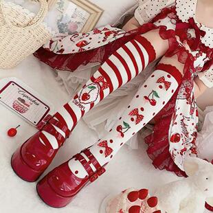 春夏季 日系中筒甜美可爱镂空堆堆袜子花边少女蝴蝶结小腿袜子女