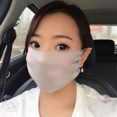 100%桑蚕丝口罩真丝面纱防晒面罩夏季 透气女士可清洗遮脸 百搭薄款