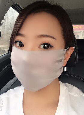 100%桑蚕丝口罩面纱防晒夏季