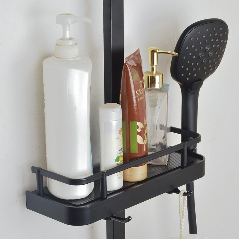 三慧浴室免打孔扁管方杆淋浴花洒置物架带挂钩免钉卫生间收纳托盘,家装主材,卫浴置物架,淘宝优惠券,粉丝福利购,淘宝优惠卷