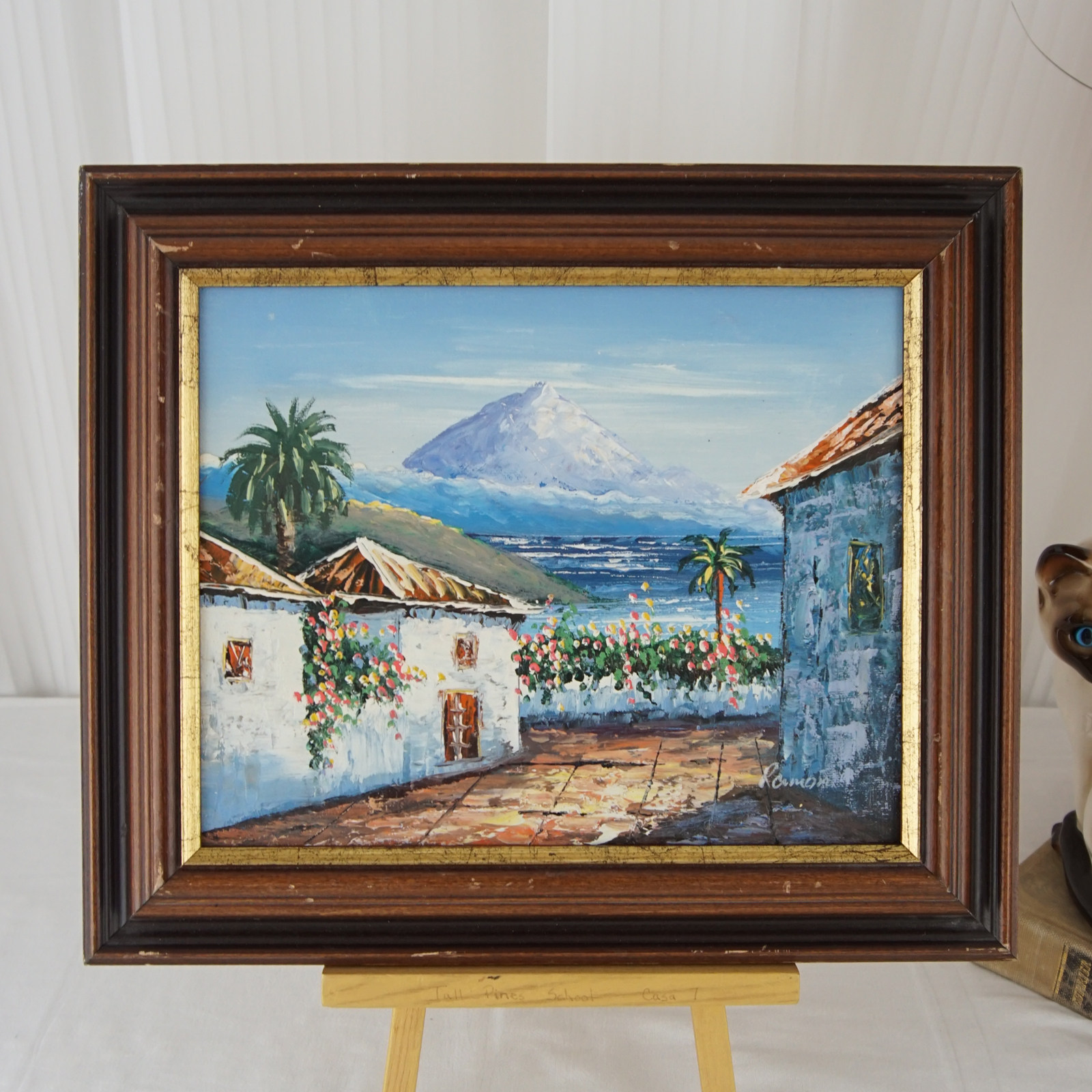 西洋收藏品 美国个人艺术家手绘风景油画 居家装饰挂画摆件