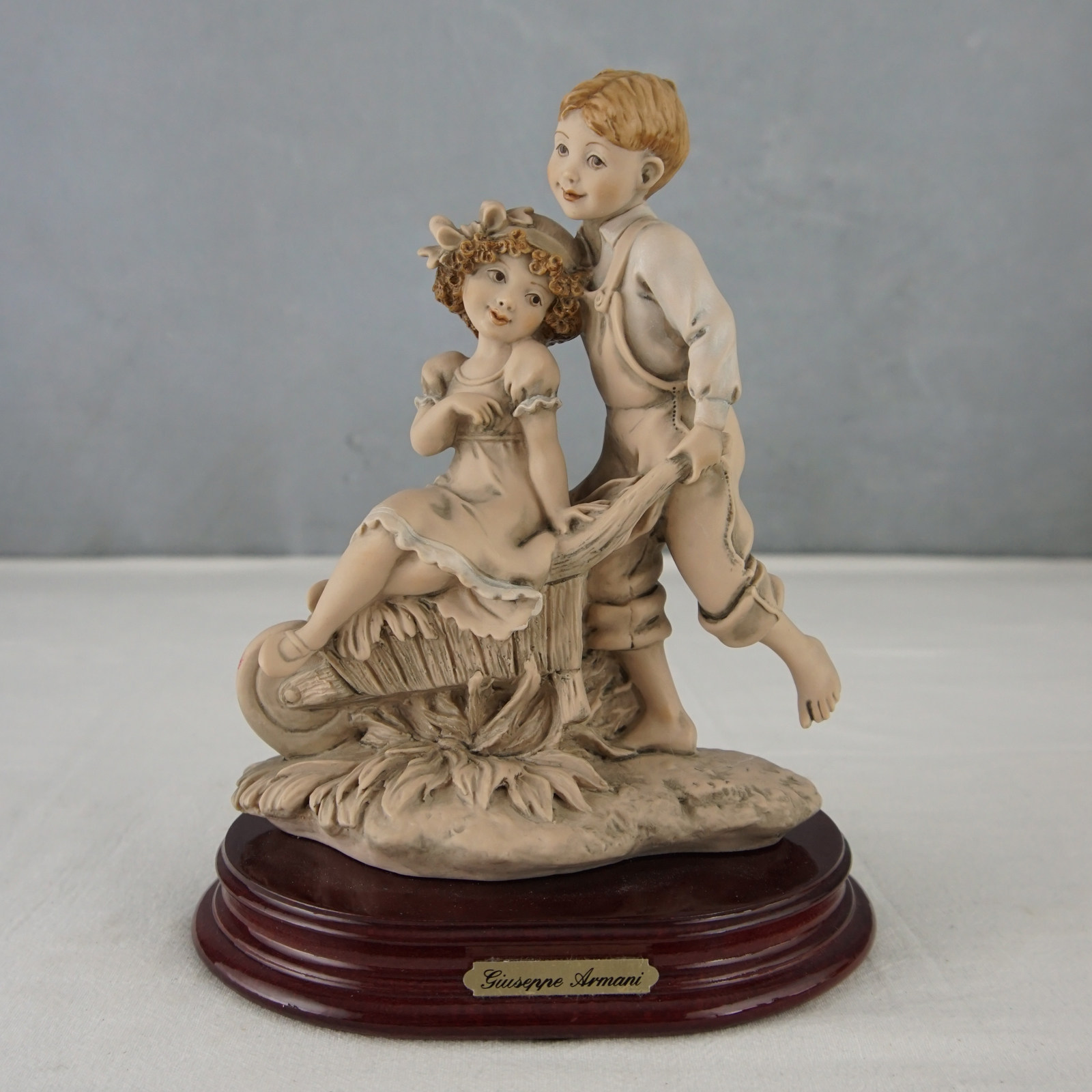 西洋收藏品 意大利手工制作陶瓷人偶 复古瓷偶家居装饰瓷娃娃摆件