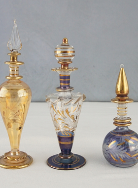 西洋香水瓶玻璃复古装饰摆件