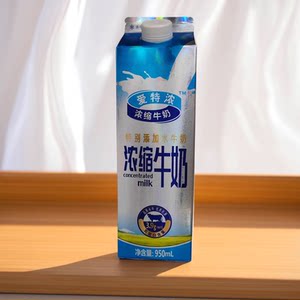 皇氏乳业爱特浓浓缩牛奶巴氏奶蛋白质高达3.9g添加水牛奶950ml/盒