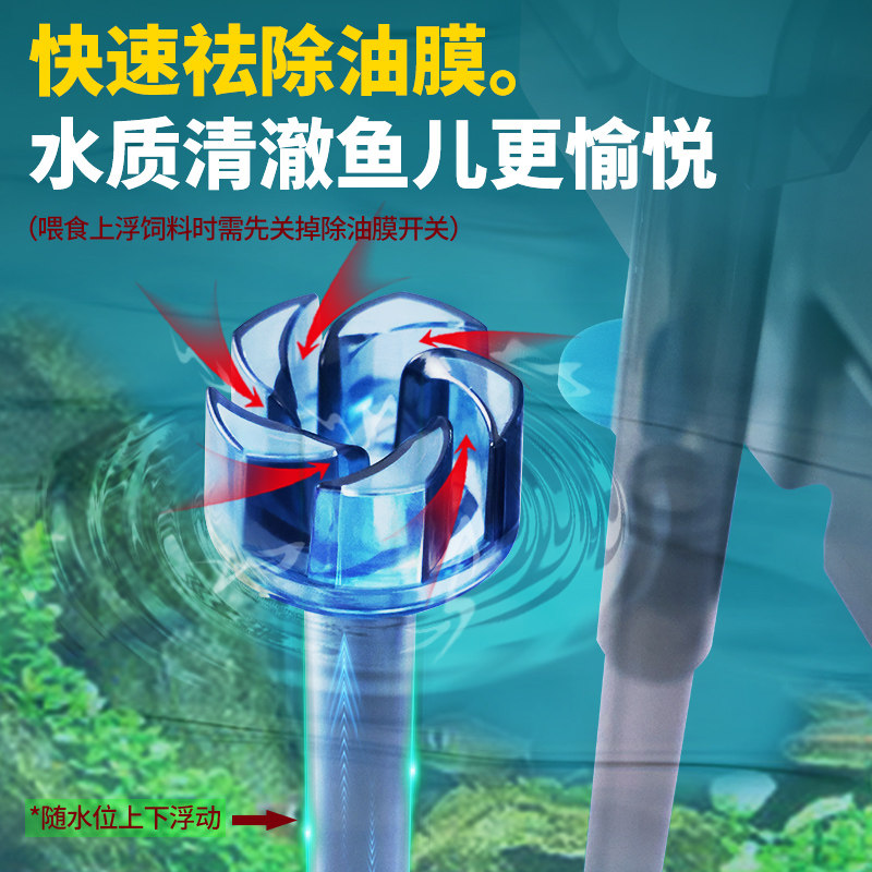 鱼缸过滤器外置背挂式净水循环除油膜增氧三合一小型鱼缸专用水泵