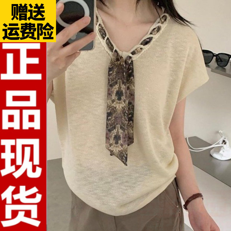 网红2026夏季丝巾设计短袖T