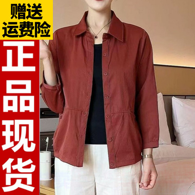 妈妈装纯色短外套春秋季新款