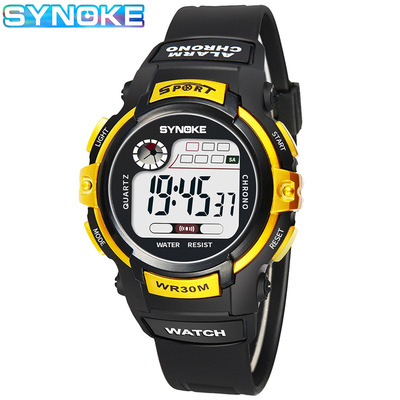 SYNOKE儿童学生电子手表夜光防水运动LCD多功能表盘