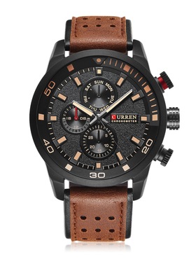 CURREN 卡瑞恩M8250男士石英表 石英皮带男表 运动休闲男款男表