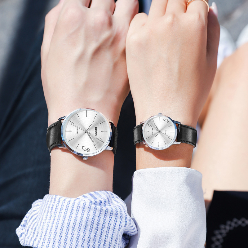 kezzi1314一生一世皮带情侣手表个性防水男女士时尚网带石英表