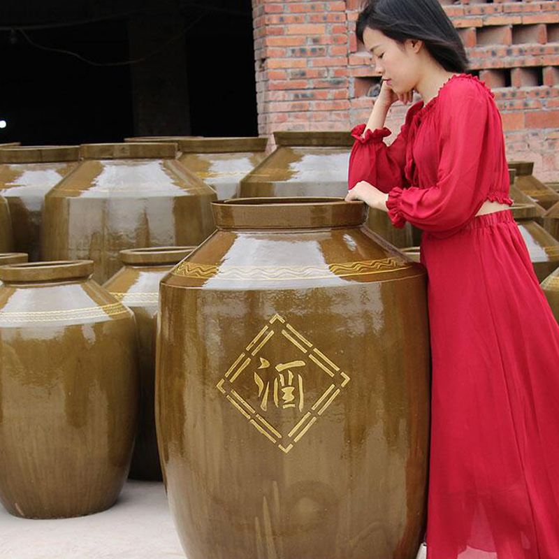 家用密封窖藏酒缸土陶酒坛古风仿古大小酒瓶50斤 100斤酒坛子陶瓷
