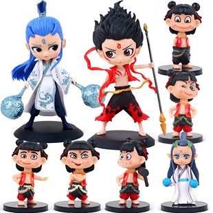 网红我命由我不由天哪吒魔童三太子卡通敖丙生日蛋糕装饰公仔摆件