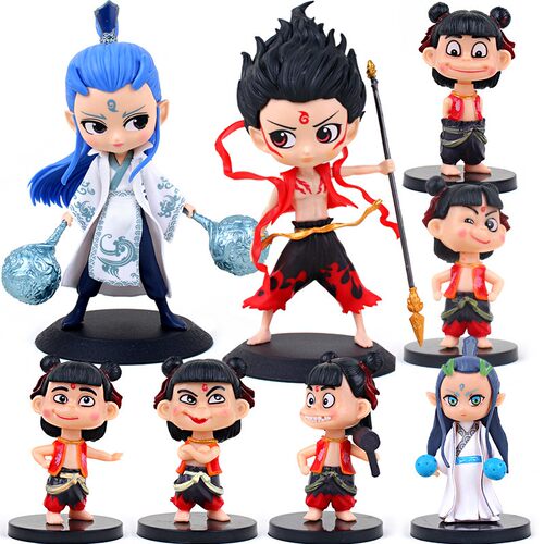 网红我命由我不由天哪吒魔童三太子卡通敖丙生日蛋糕装饰公仔摆件