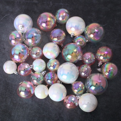 幻彩透明镜面球蛋糕装饰摆件