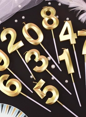 钻石大号金色数字蜡烛浪漫创意儿童宝宝周岁过生日蛋糕甜品台装饰