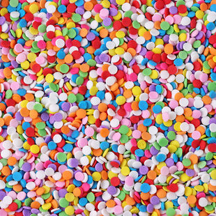 卡通彩色圆圈小点弯曲曲线儿童节冰淇淋切片糖珠生日蛋糕装饰装扮