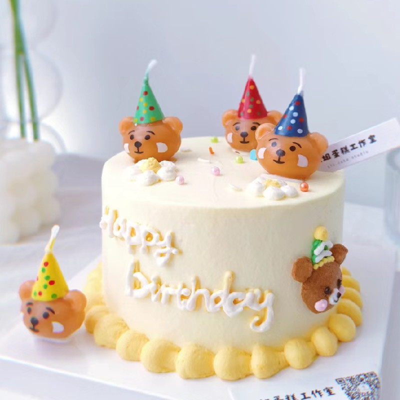 可爱卡通小熊蜡烛迷你帽子熊头儿童生日装饰摆件网红创意蛋糕插件,节庆用品/礼品,节日装扮用品,淘宝优惠券,粉丝福利购,淘宝优惠卷