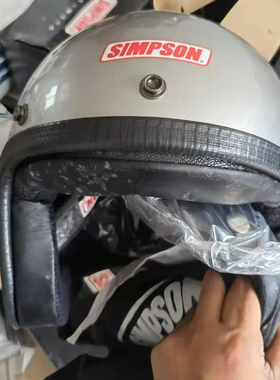 古董收藏级头盔日本SIMPSON辛普森3/4半盔女复古四季 已爆皮 瑕疵
