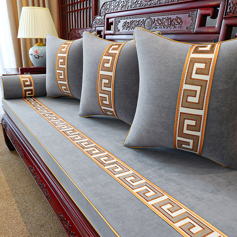 红木沙发坐垫中式定制套罩防猫抓实木椅垫子四季通用罗汉床垫子