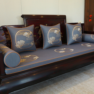 新中式红木沙发垫坐垫实木沙发四季通用专用防滑海绵垫子套罩定制