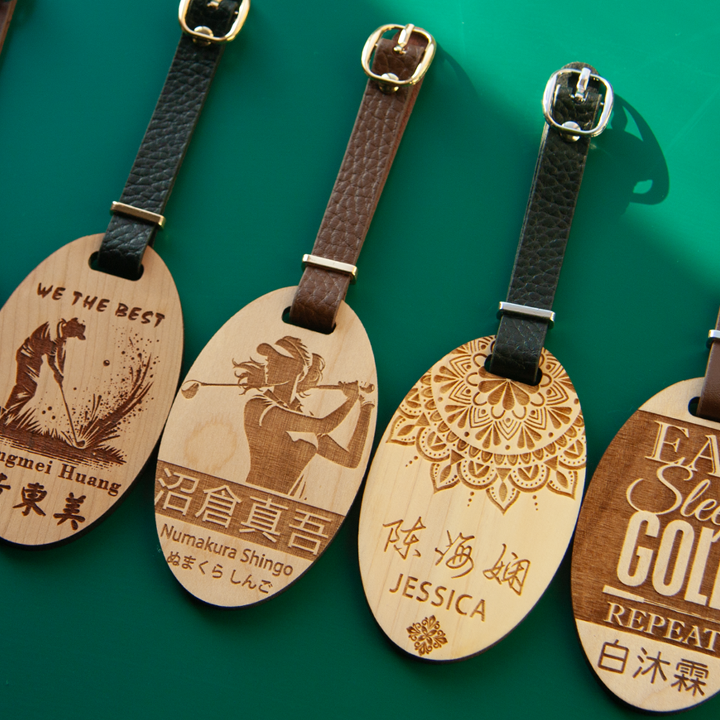 高尔夫球包姓名吊牌定制实木雕刻名字铭札挂件团队用品配件礼物牌