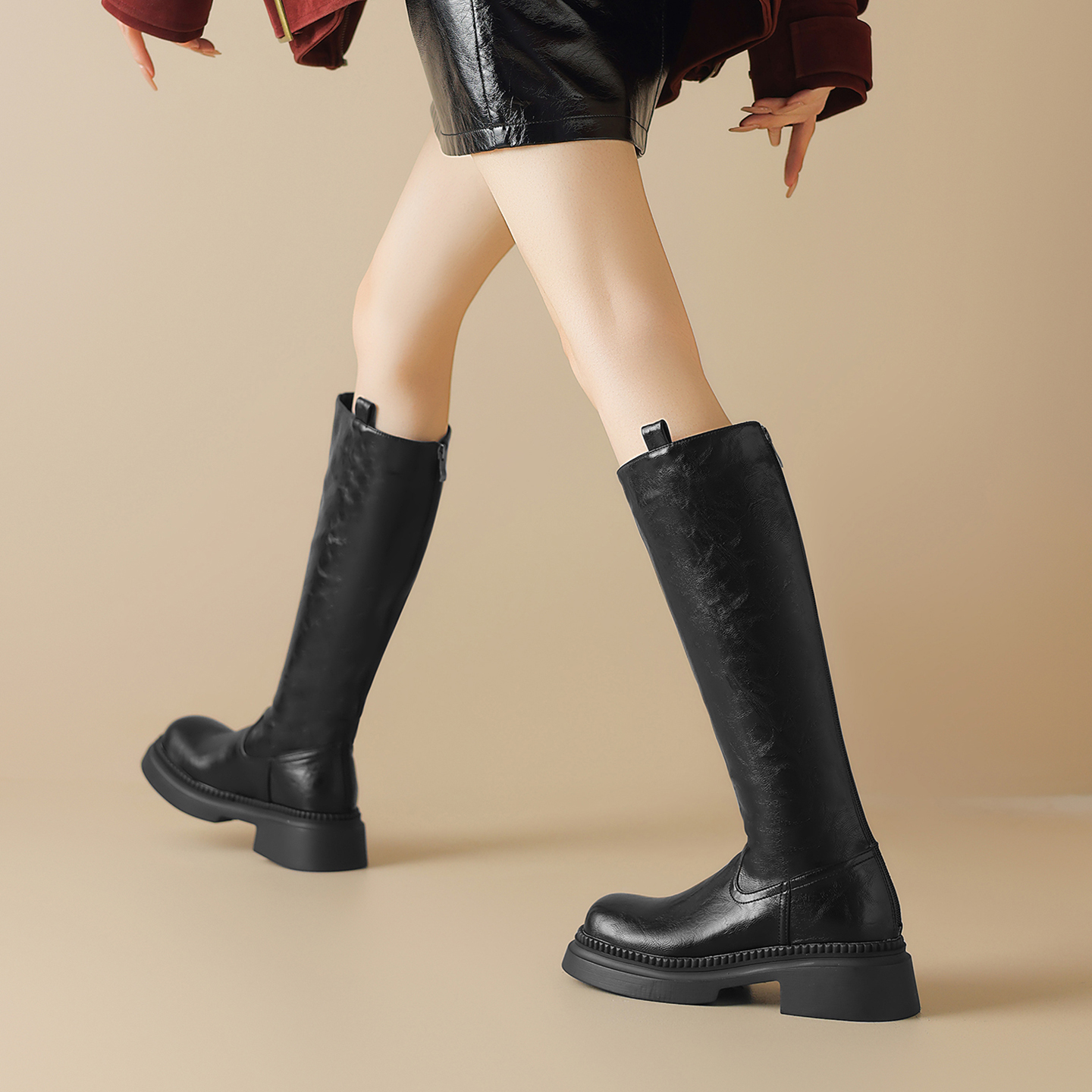厚底高跟瘦瘦靴大码高筒靴41-43