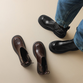 ladyblack厚底高跟显瘦增高侧拉链马丁靴女秋冬大码 复古短靴41