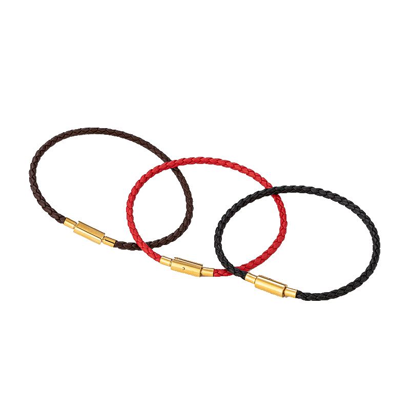 超多配色红粉白咖蓝黑真皮手链