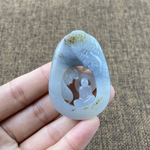 新疆和田玉青花籽料一念之间挂件