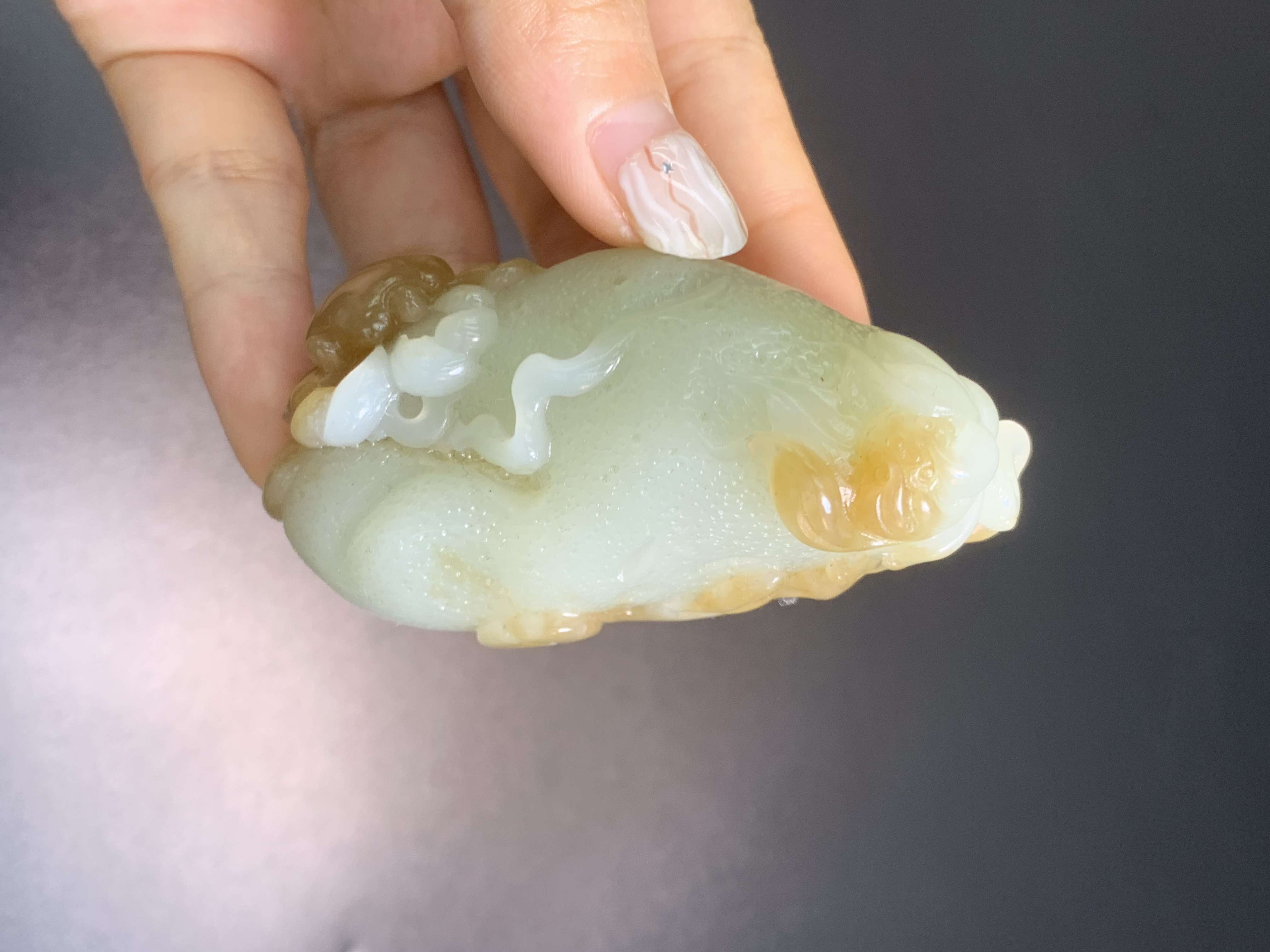 和田玉且末糖八方来财小手把