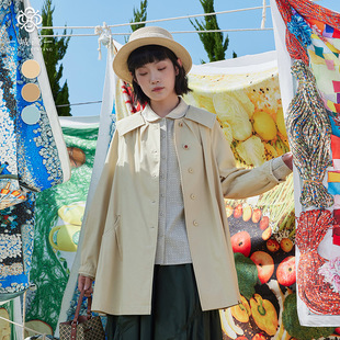 秋季 通勤百搭长袖 宽松大翻领中款 外套女14111B026 简约时尚