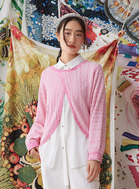 一城画一秋季简约文艺气质百搭休闲短款时尚衫两件套女14121O070