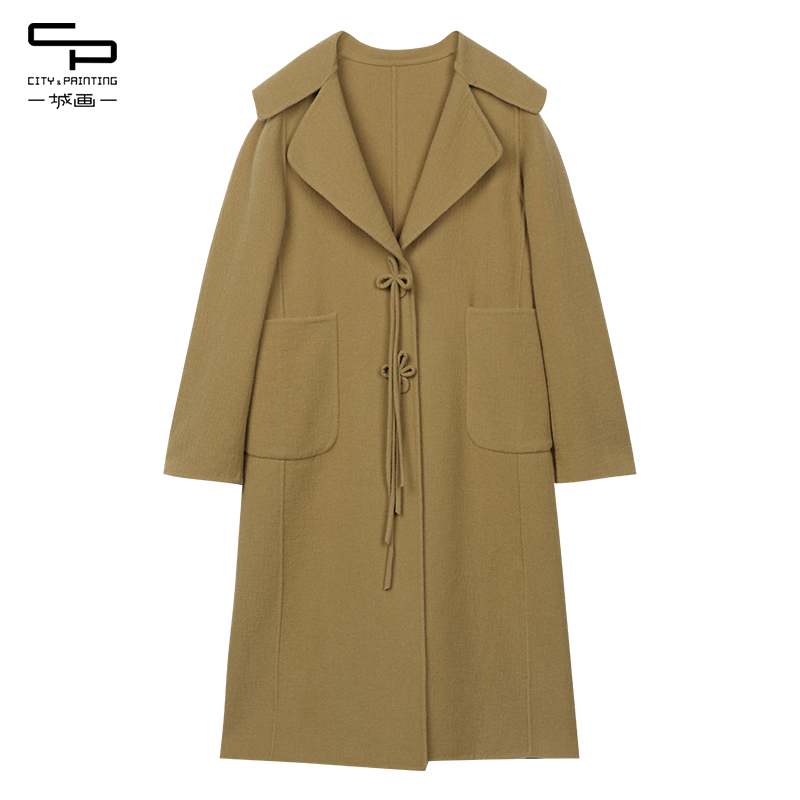 简约气质通勤长款双面呢大衣