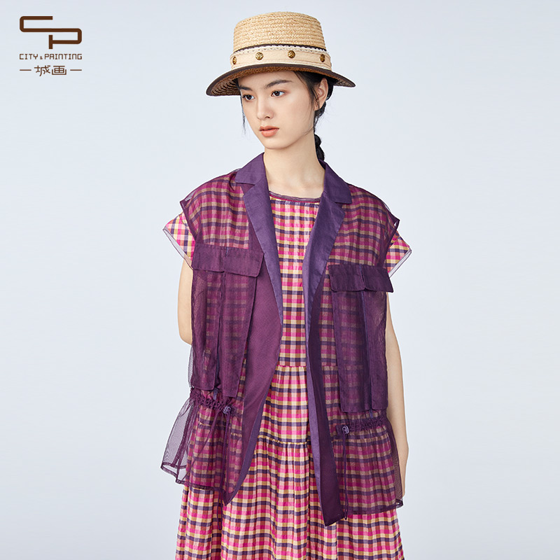 开衫宽松外披罩衫薄纱透视外披